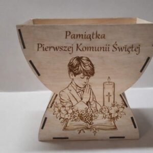 ✝️ Kielich komunijny – dekoracja / baza do flower boxa lub słodkiego prezentu CHŁOPIEC
