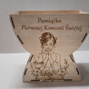 ✝️ Kielich komunijny – dekoracja / baza do flower boxa lub słodkiego prezentu DZIEWCZYNKA